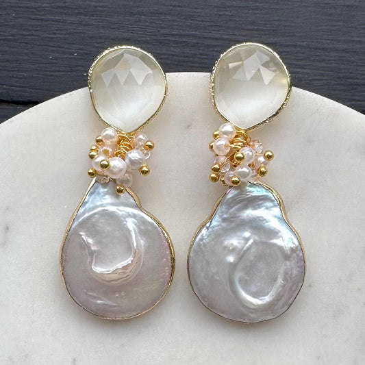 Aro Perla N°39 – Aros de perlas con racimo de perlas