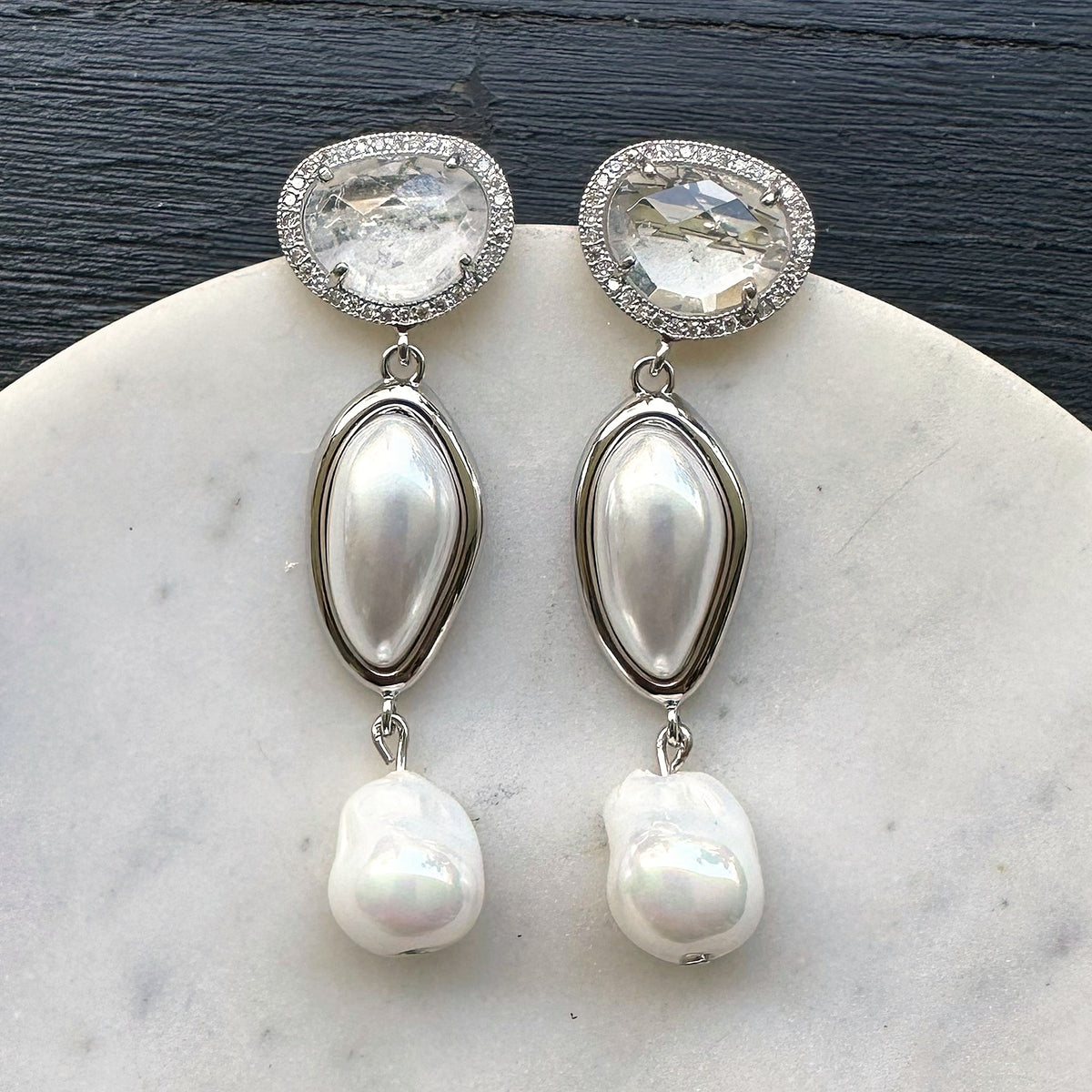 Aro Perla N°55 – Aros de perlas con circones