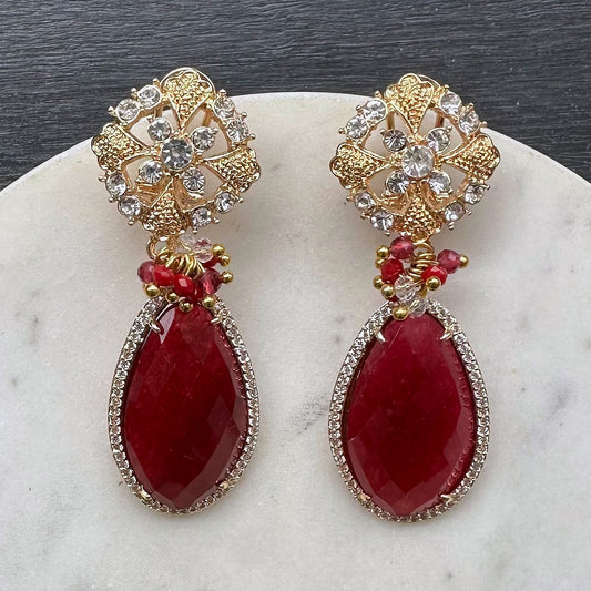 Aro Piedra N°127 – Aros de piedras con cristales facetados y circones