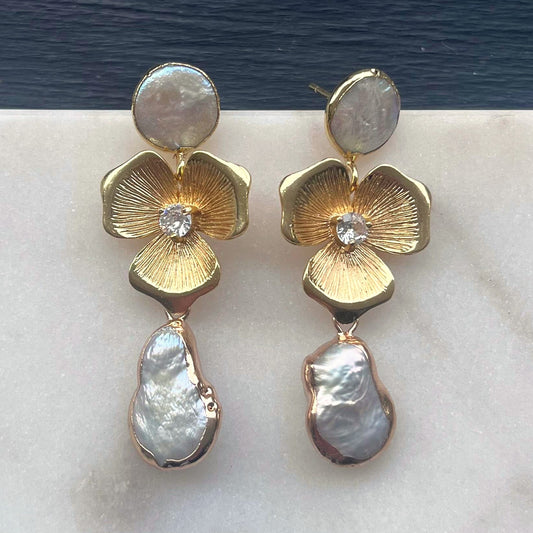 Aro Perla N°31 – Aros de perlas con perlas de río