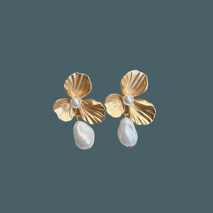 Aro Perla N°4 – Aros de perlas con cristales facetados (foto 2)