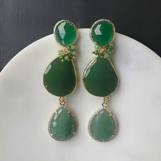 Aro Piedra N°18 – Aros de piedras con cristales facetados y racimo de piedras