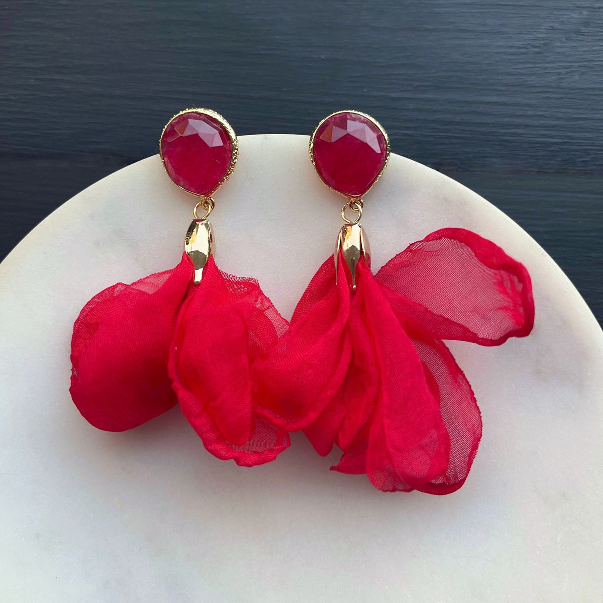 Aro Piedra N°39 – Aros de piedras con flor de género