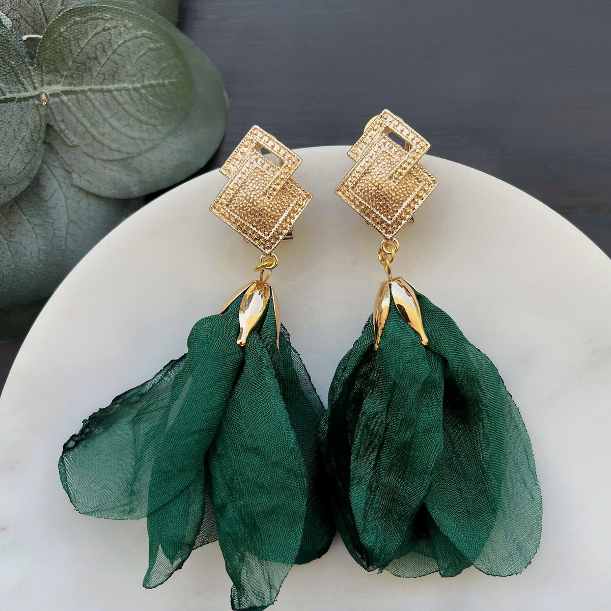 Aro Piedra N°39 – Aros de piedras con flor de género (foto 3)