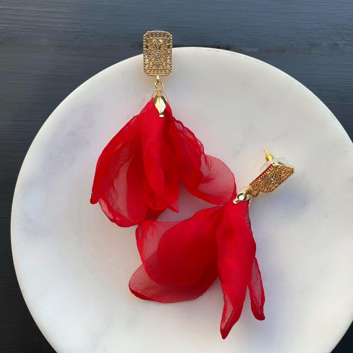 Aro Piedra N°39 – Aros de piedras con flor de género (foto 4)