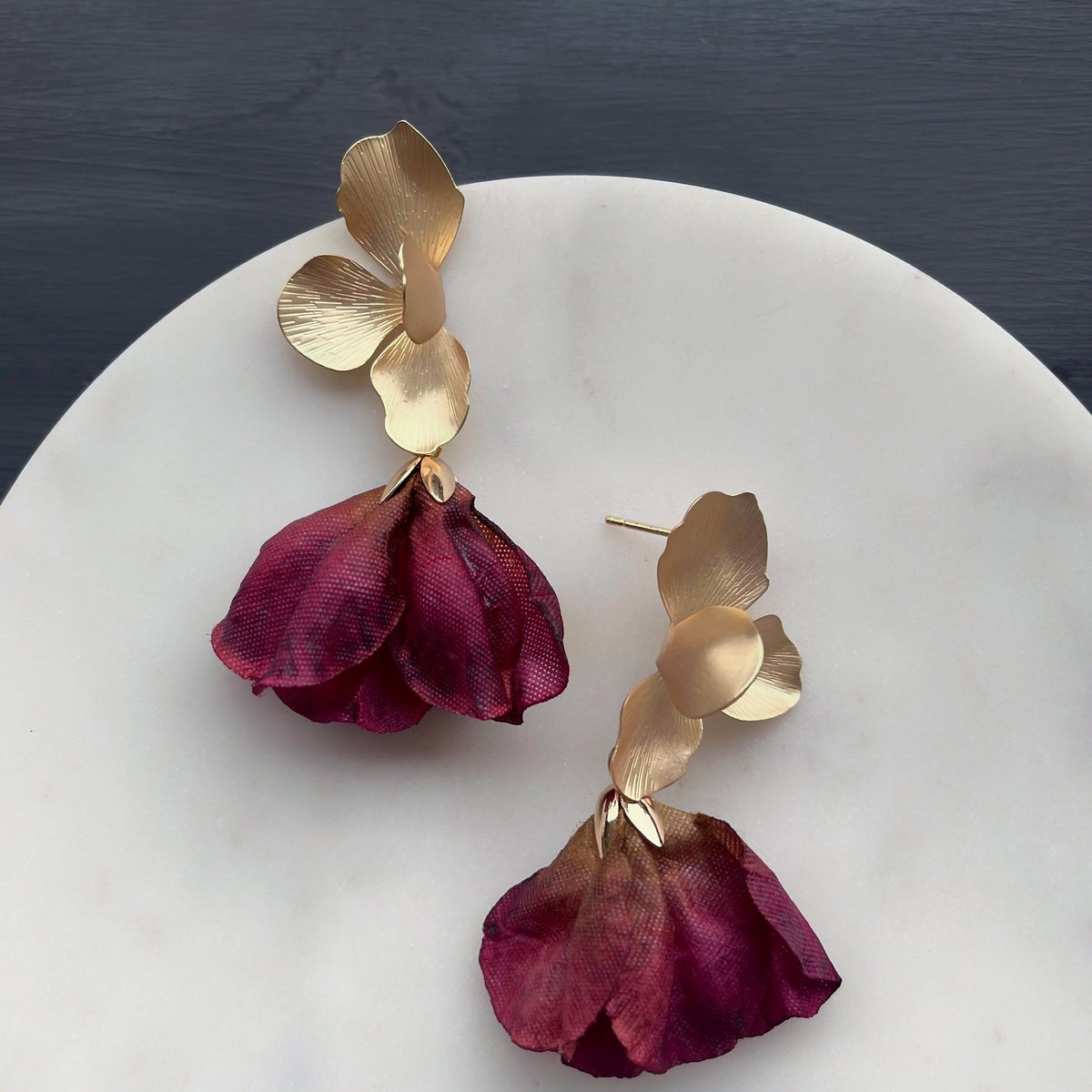 Aro Piedra N°39 – Aros de piedras con flor de género (foto 6)