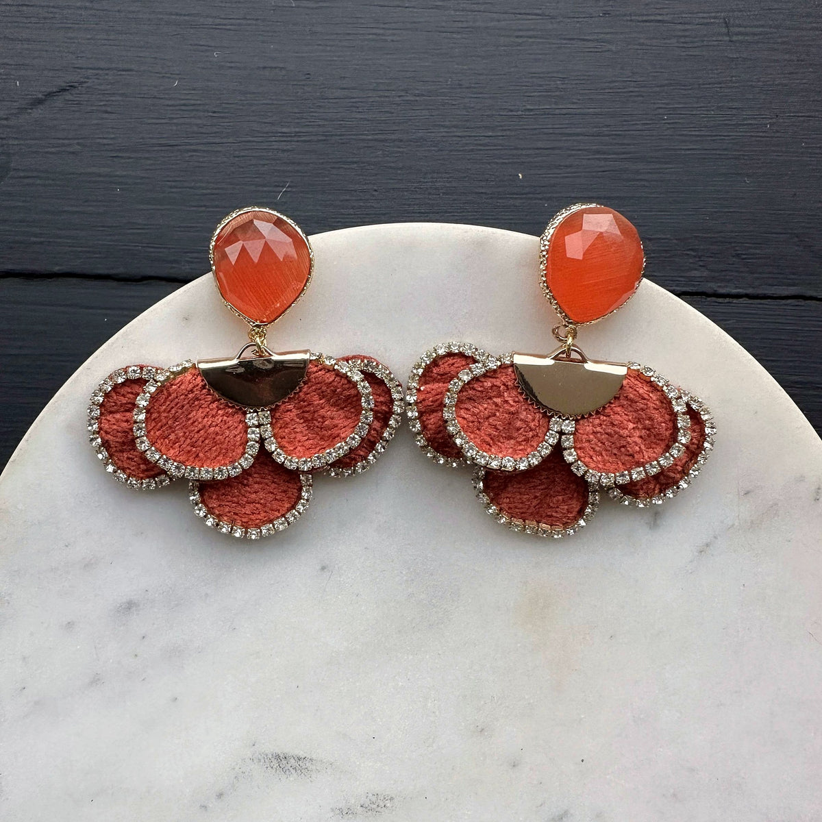 Aro Piedra N°66 – Aros de piedras con flor de género (foto 13)