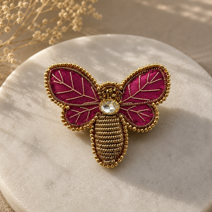 Prendedor Bordado - Abeja 08